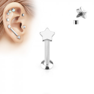 Piercing labret toile argente (cartilage, lvre...)