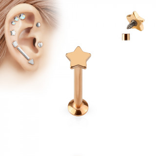 Piercing cartilage labret toile cuivre