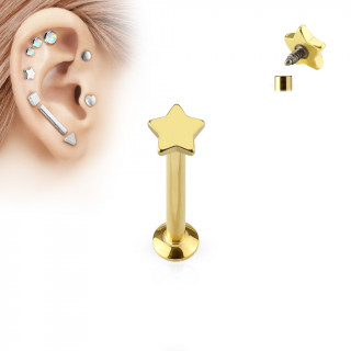 Piercing labret toile dore (lvre, lobe, tragus...)