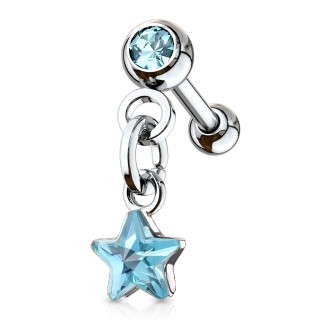 Piercing cartilage  toile en pendentif - Bleu aqua