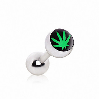 Piercing cartilage feuille de cannabis