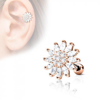 Piercing cartilage fleur clatante - Cuivr