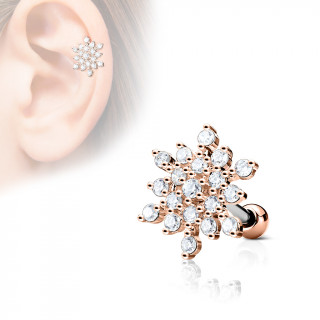 Piercing cartilage flocon de neige strass - Cuivr