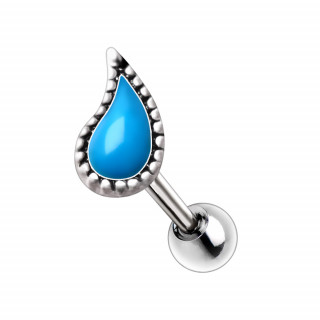 Piercing cartilage  goutte maille bleue