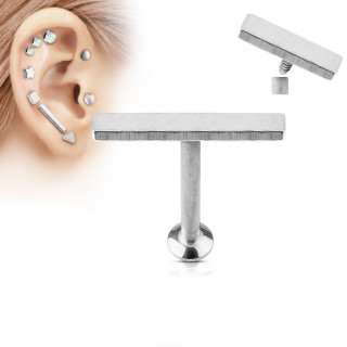 Piercing cartilage grande barre argente