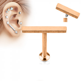 Piercing cartilage grande barre cuivrée