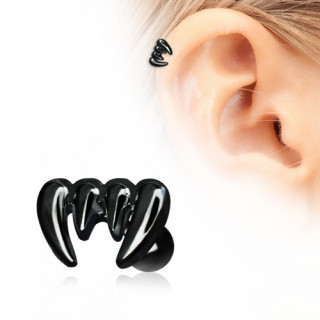 Piercing cartilage hlix noir  dents de vampire