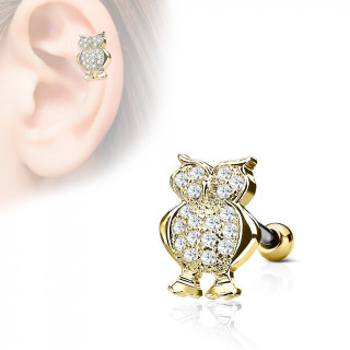 Piercing cartilage hibou pav de strass - Dor