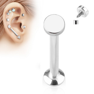 Piercing labret arrondi argent (oreille, lvre)