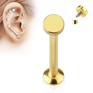 Piercing cartilage labret arrondi dor