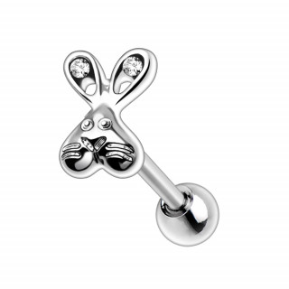 Piercing cartilage lapin  oreilles serties