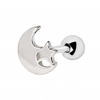 Piercing cartilage  lune et toile en acier