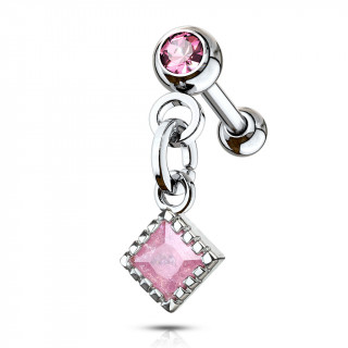 Piercing cartilage  Opalite encadre en pendentif - Rose