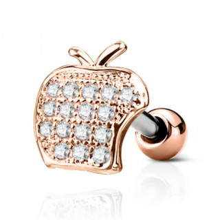 Piercing cartilage pomme strass - Cuivré