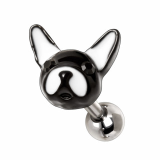 Piercing cartilage à tête de chien Bulldog