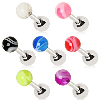 Piercing cartilage tragus hlix  boule UV marbre