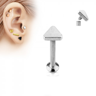 Piercing labret triangle argent (hlix, tragus, lvre...)