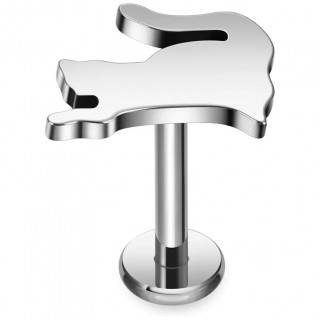 Piercing chat en train de jouer en Titane (lvre et oreille)