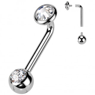 Piercing christina en Titane (ASTM F-136) à disque zirconium