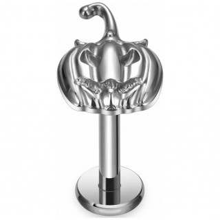 Piercing Citrouille effrayante en Titane pour lvre et oreille ( filetage interne)