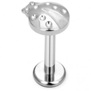 Piercing Coccinelle en Titane pour lvre et oreille ( filetage interne)