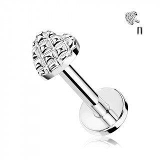 Piercing coeur capitonn (lvre, cartilage oreille...)