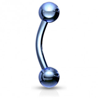 Piercing courbé acier bleu Titanium (arcade, daith...)