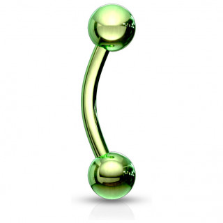 Piercing courbé acier vert Titanium (arcade, daith...)