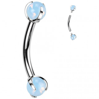 Piercing courb Titane  perles d'Opalite (arcade, rook...)