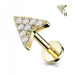 Piercing dor flche  chevron strass (lvre, cartilage oreille...)