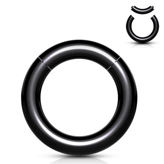 Piercing écarteur anneau noir acrylique à segment