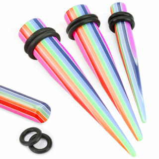 Piercing carteur  bandes arc en ciel type tapers