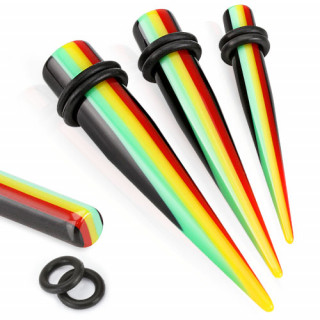 Piercing carteur  bandes Rasta type tapers