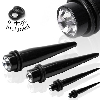 Piercing carteur noir type tapers  extrmit sertie