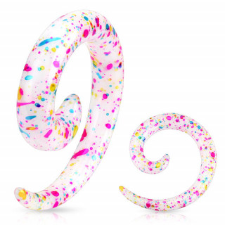 Piercing carteur spirale  motif taches de peintures multicolores