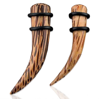 Piercing écarteur tapers courbé en bois de cocotier