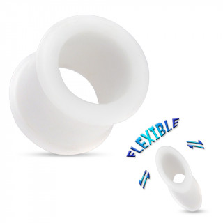 Piercing carteur tunnel silicone ultra flexible blanc