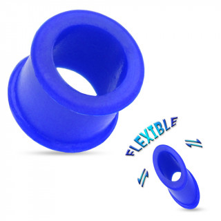 Piercing carteur tunnel silicone ultra flexible bleu