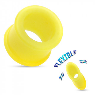 Piercing écarteur tunnel silicone ultra flexible jaune