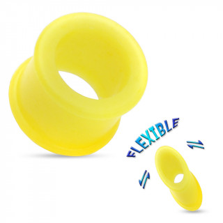 Piercing carteur tunnel silicone ultra flexible jaune