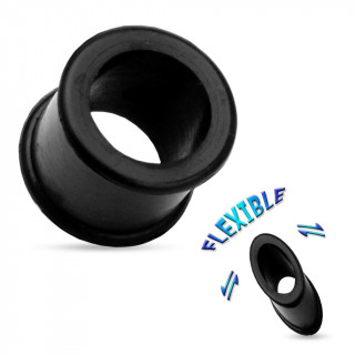 Piercing écarteur tunnel silicone ultra flexible noir