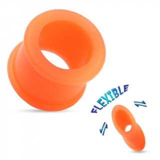 Piercing écarteur tunnel silicone ultra flexible orange