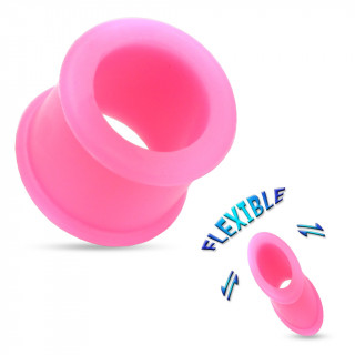 Piercing écarteur tunnel silicone ultra flexible rose
