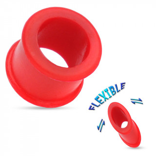 Piercing écarteur tunnel silicone ultra flexible rouge