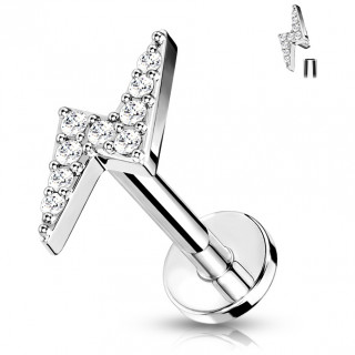 Piercing clair pav de strass (lvre, cartilage oreille...)