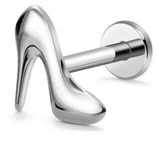 Piercing escarpin  talon haut en Titane  filetage interne (lvre et oreille)