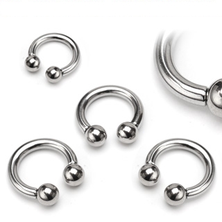 Piercing fer  cheval en acier  boules