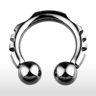 Piercing fer  cheval lacr  boules