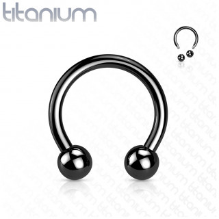 Piercing fer  cheval en titane Noir  boules