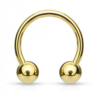 Piercing fer  cheval Gros Diamtre plaqu or  boules